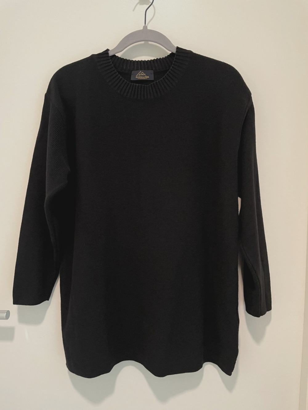 Karin Glasmacher Black Ribbed Knit Sweater Womens XL 1X Cotton Acrylic Germany